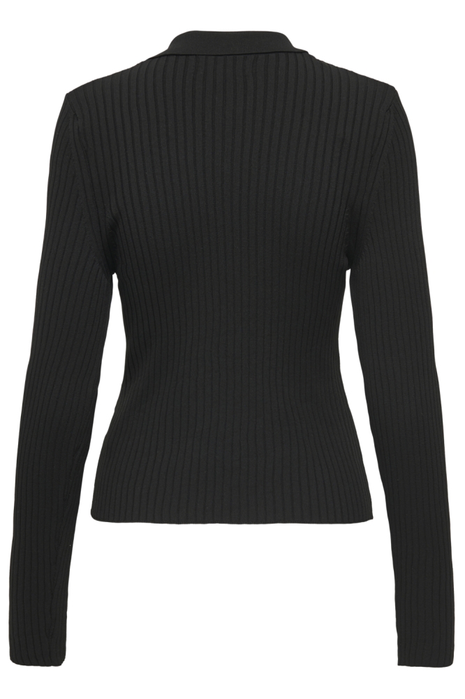 ONLELISA L/S RIB POLO RP KNT 15355354 BLACK